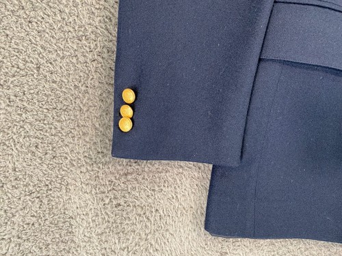 Stanley Blacker Blazer Men’s 42R Wool Double Breasted Flannel Gold Buttons - Picture 5 of 23
