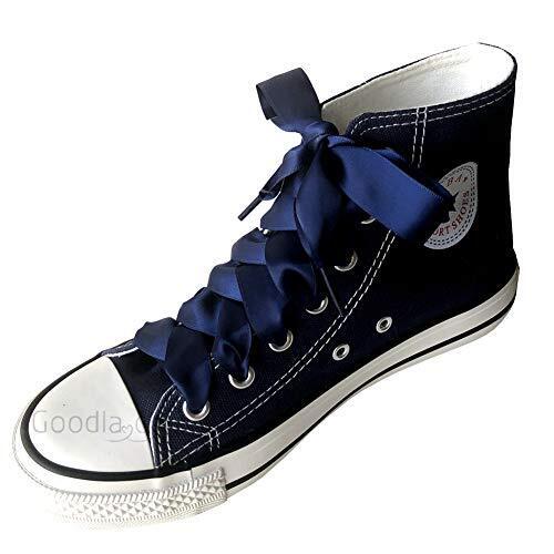 08 Zoll Flache Satin Schnürsenkel Seidenband Schuhschnürsenkel f. Sneaker 80 cm/31,5 Zoll schwarz - Bild 7 von 7