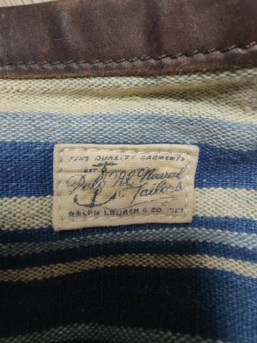 Polo Ralph Lauren indigo canvas leather Tote Bag - Picture 5 of 6