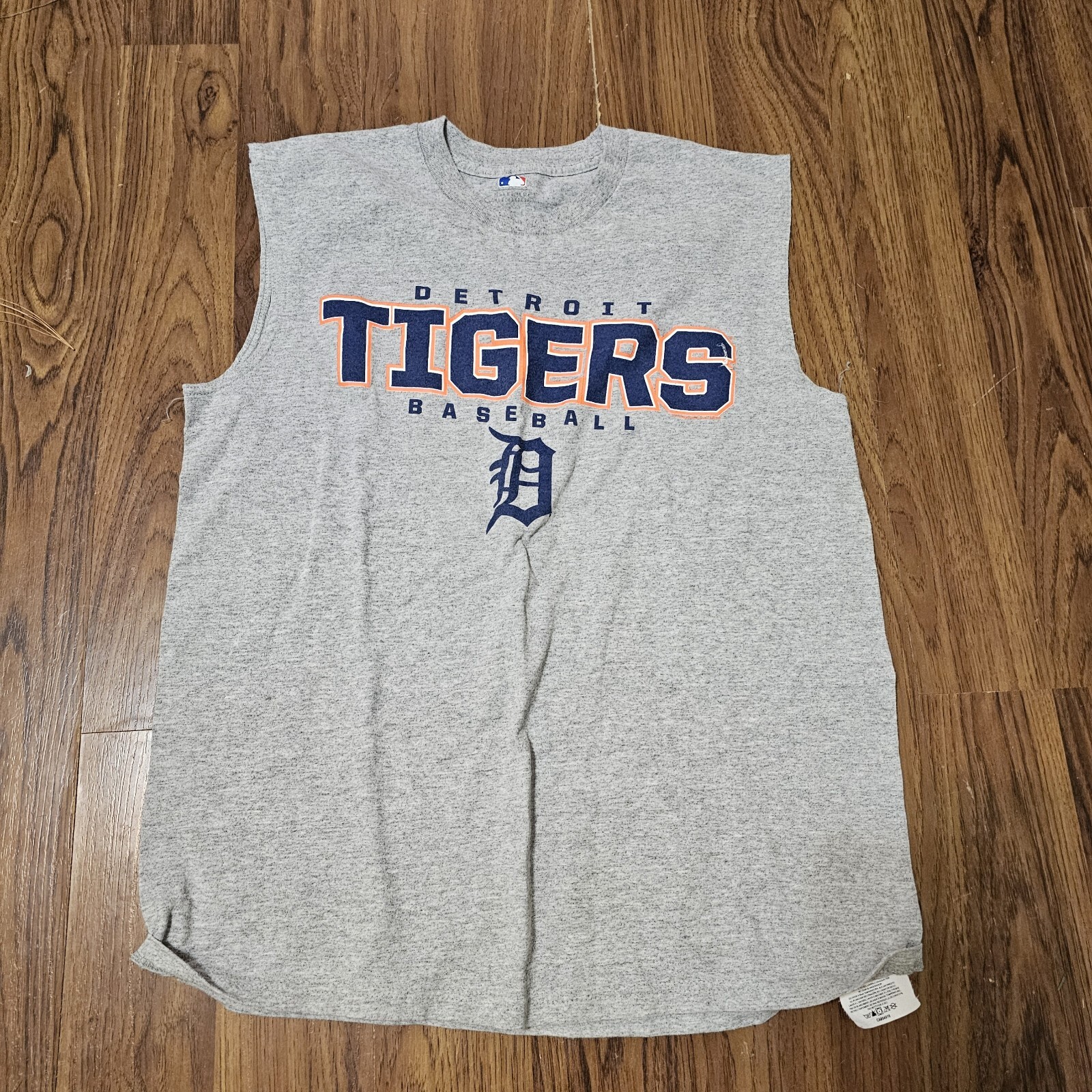 Detroit Tigers Baseball Sleeveless Muscle Shirt MLB Mens Large Gray Graphic