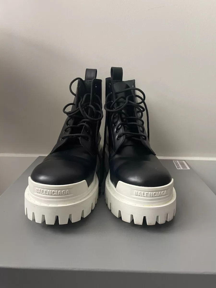 Balenciaga Black & Red Strike Boots