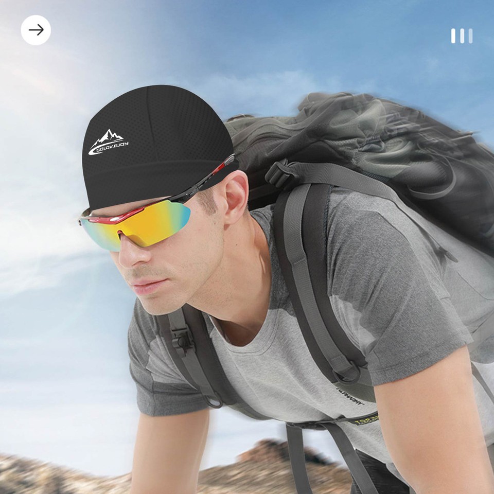 Cooling Bald Dome Skull Cap Helmet Liner Sport Beanie Hat Moisture