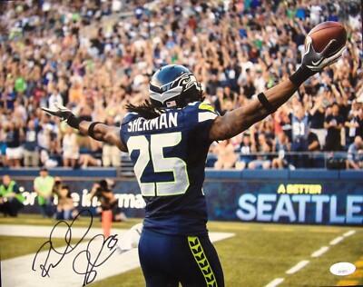 Richard Sherman Seattle Seahawks Signed 11x14 Matte Photo JSA
