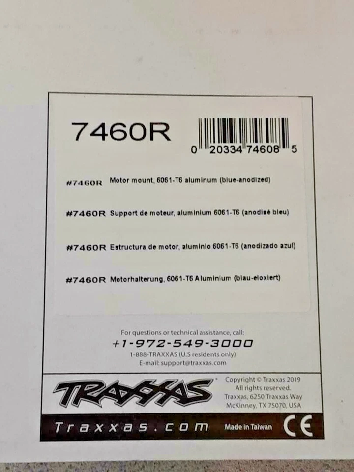 Traxxas 7460R Rustler 4X4 Aluminum Motor Mount Blue Brand New!! - Image 2 of 2