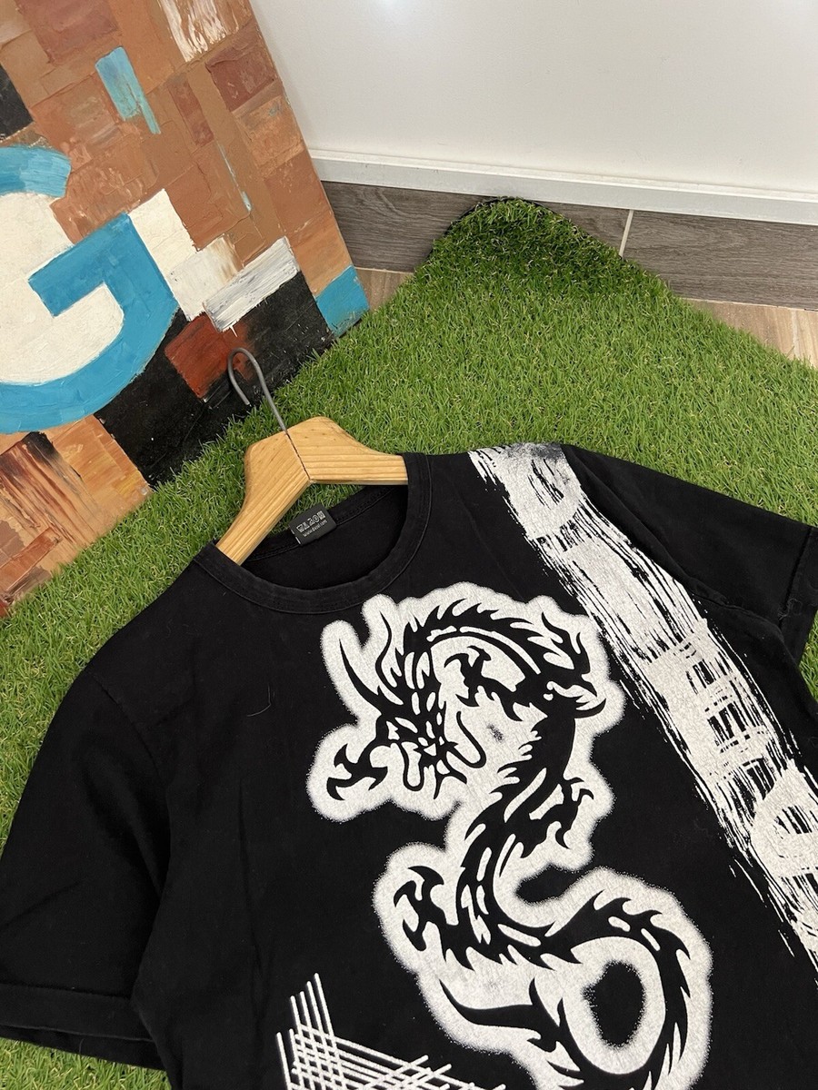 トップス 00s archive diesel l/s border design y2k Diesel Vintage 00s Y2K Dragon Print Logo Faded T Shirt | eBay
