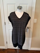 Athleta "Thereafter" Black & White Speckled Knit Sweater Dress, Size S NWT!