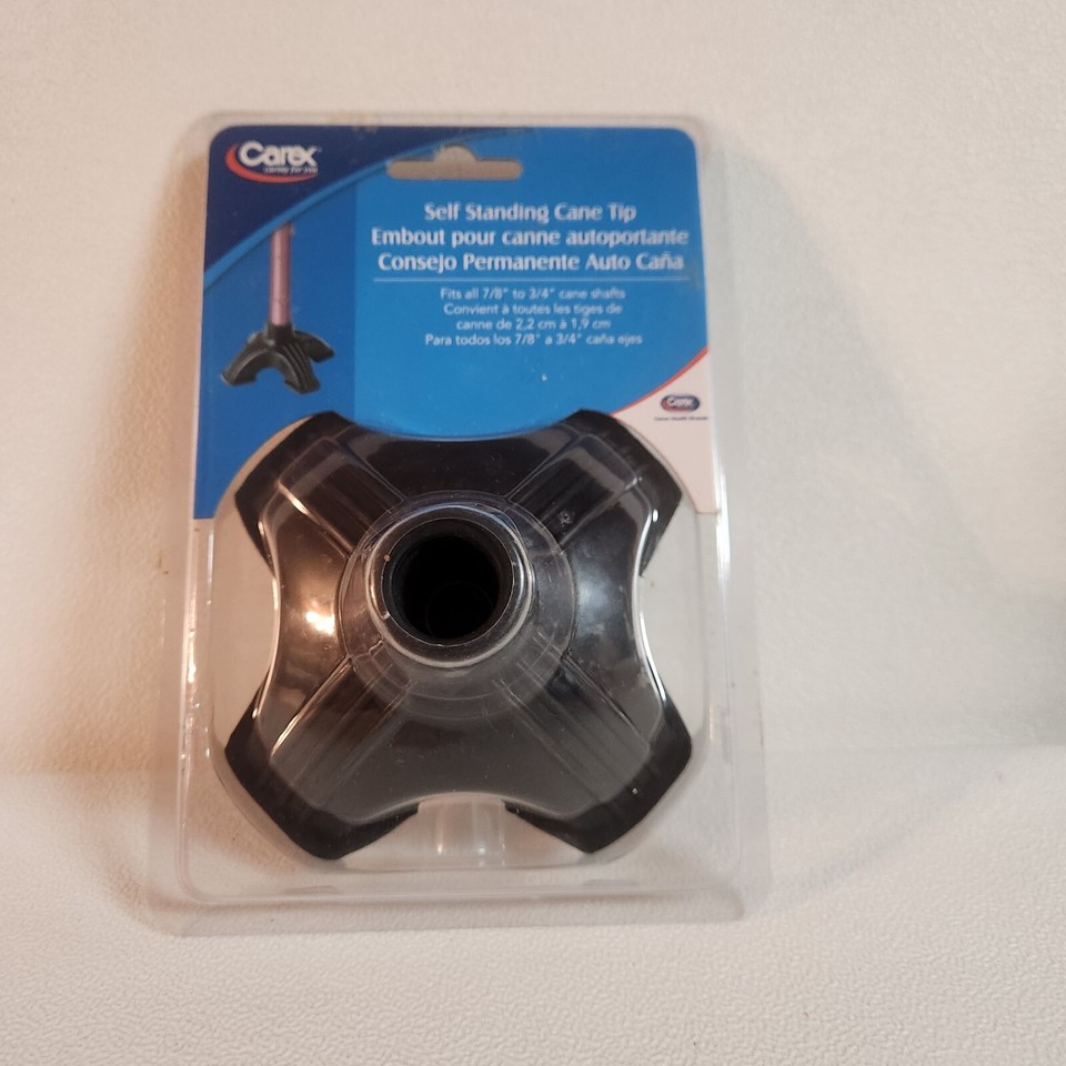 Carex Self Standing Cane Tip Four Prong Stabilizing Sturdy NonSlip