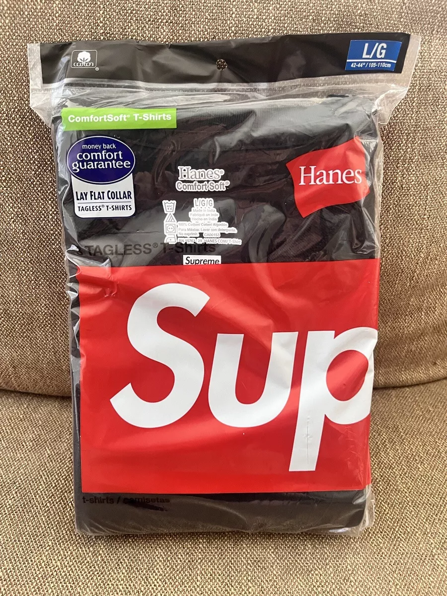 Buy Supreme Hanes Cotton Comfort Soft T-Shirt (3 Pack) 'Black