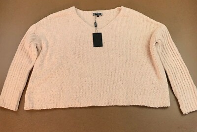 C'est Moi Women's Size 0/Small Pale Pink Long Sleeve Super Soft Crop Sweater NWT