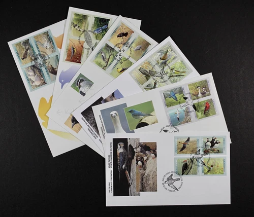 CANADA 1996-2001 Birds complete set of 6 different FDC First Day Covers