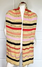 NEW MISSONI "FOULARD" WOOL BLEND MULTICOLOR PATTERN SCARF 76"x16"
