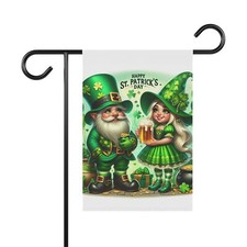 Gifts for Gardeners St. Patrick's Day Gnome Home Flag Porch Banner