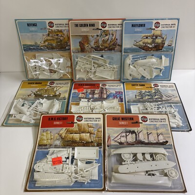 Lot of 8 Airfix Historical Ships Construction Kits Models From 1973