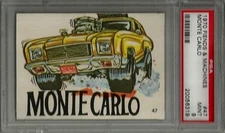 1970 Donruss Fiends & Machines #47 "Monte Carlo" PSA 9 MINT Non-sport Card