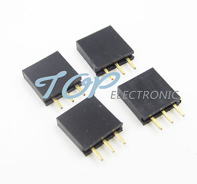 30PCS New Single Row 1x3 pins 2.54mm Female Header Straight Connector
