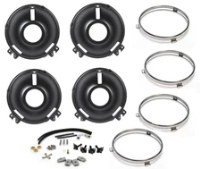 New! 1969 Ford MUSTANG Front Headlight Buckets Complete Rebuild Kit w/ Rings HW