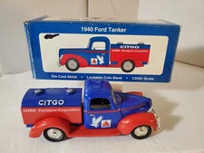 Citgo Petroleum 1940 Ford Tanker Die-Cast Lockable Coin Bank 1:25 Scale NIB LE