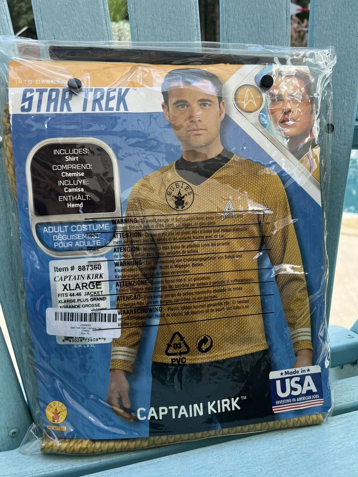 Мужская Star Trek: Beyond капитан Кирк Deluxe костюм рубашка только X-Large - Изображение 2 из 4