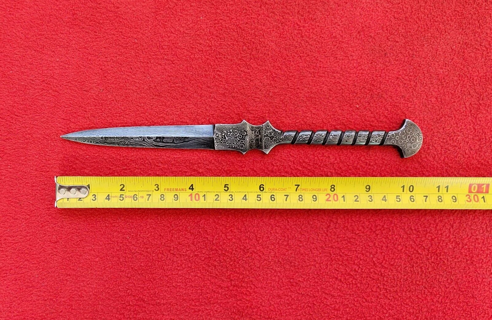 Hand Forged Damascus Steel Bowie Blank Blade With Twisted Tang