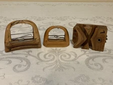 Lot Of 3 Vintage Wooden Sewing Weaving Loom Shuttles Fletcher   More