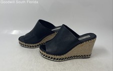 Karl Lagerfeld Paris Womens Corissa Black Leather Espadrille Sandals Size 7
