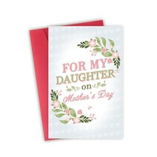 Mother's Day Card for Daughter, Floral Mothers Day Card Gift from Mom or Dad....