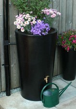 Black City Water Butt Planter - 180 Litre