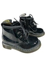 Doc Dr. Martens Black Leather Zip Lace-Up Boots Toddler Size 6 Unisex FREESHIP