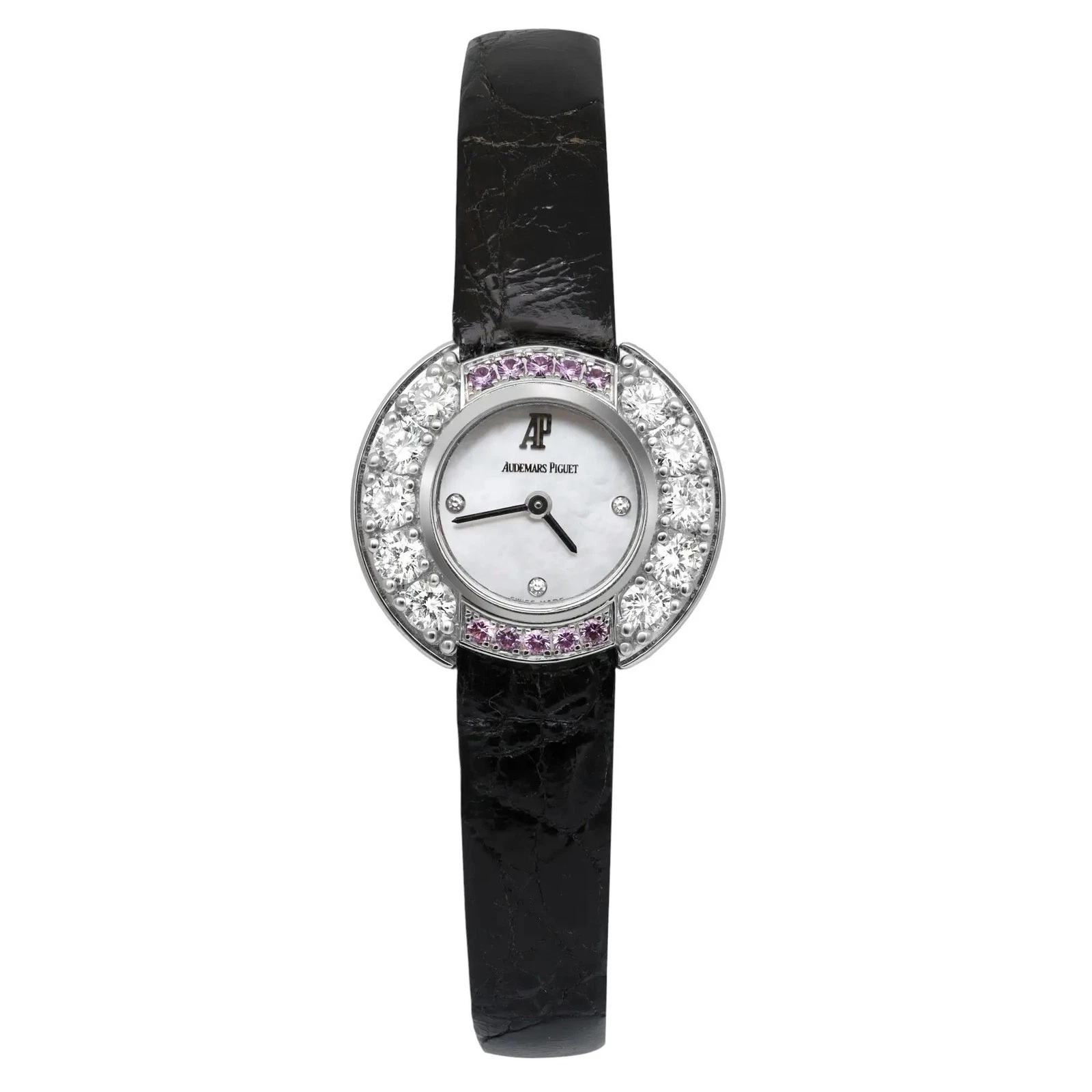 Audemars Piguet — Audemars Piguet 18k White Gold Diamond Pink MOP Dial Watch 67366BC.Y.0065RA.01