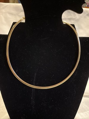 17  Silk Snake Omega Gold Tone Choker Necklace