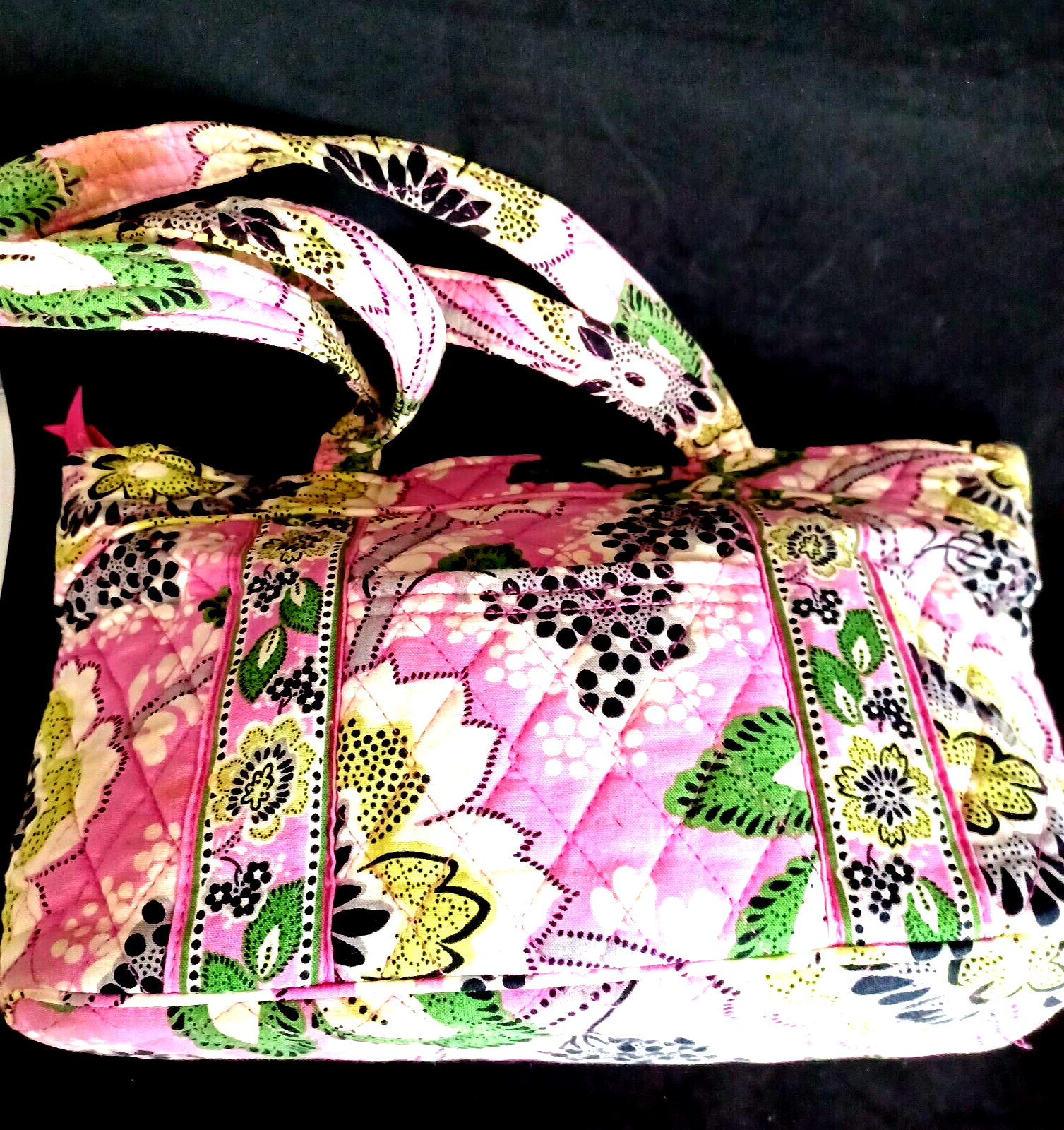 Vera Bradley Floral Pricilla Pink Get Carried Away Tote Bag 12x7 Inches