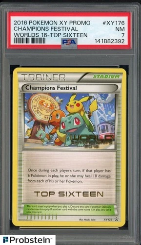 2016 Pokemon XY Promo Worlds 16-Top Sixteen #XY176 Champions Festival PSA 7 NM