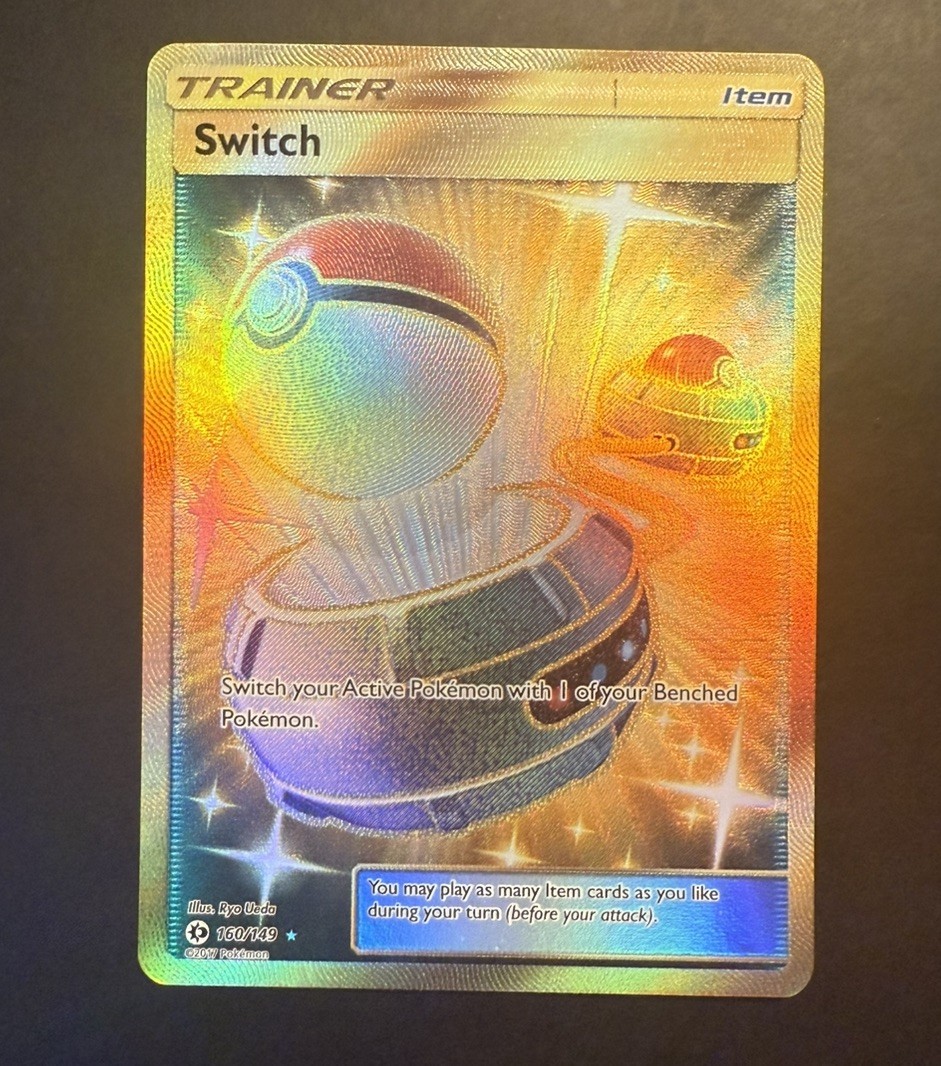 Pokemon TCG Card - Switch Sun & Moon Base Set 160/149 Secret Rare NM