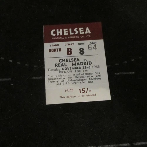 Chelsea v Real Madrid Friendly 1966/7 - Complete Ticket