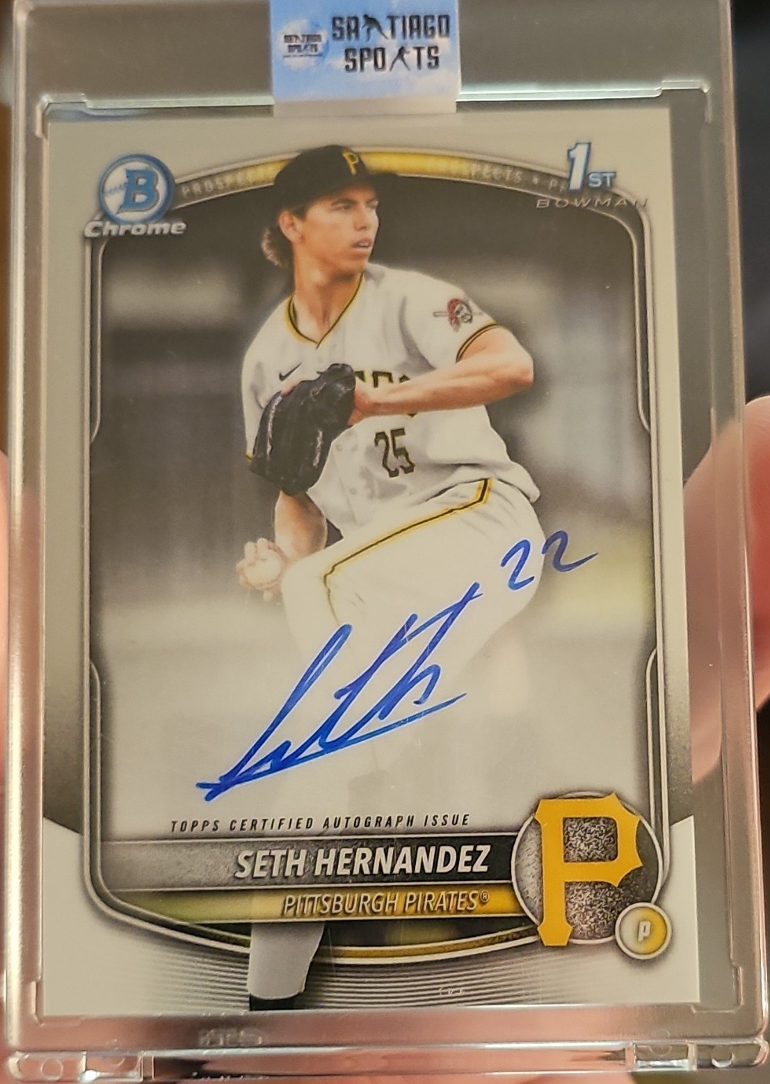 Topps 2025 Bowman Draft Chrome Autograph Seth Hernandez #CPA-SH Pirates Rookie