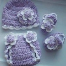 Crochet Baby Girl Diaper Cover Outfit Photo Prop