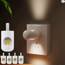 6 Pack Mini LED Night Light Plug in Wall - Dusk to Dawn Auto On/Off, 3000K Soft