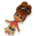 Vintage 1969 Liddle Kiddles Doll Teresa Touring #3644 Kiddles N Kars Mattel 3”