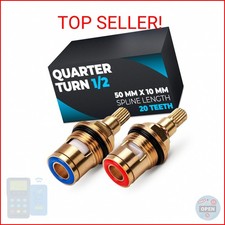Bathroom Faucet Cartridge Replacement   2 Pcs Brass Quarter Turn 1/2" Thread 1.9