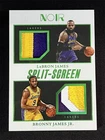 2024-25 Noir LeBron James/Bronny James Jr. Green Split Screen Dual Patch RC /5