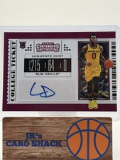2019 Panini Contenders Draft Picks Luguentz Dort College Ticket RC Auto #77