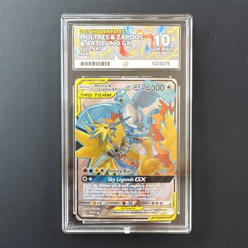 Moltres & Zapdos & Articuno GX 66/68 Pokemon TCG - Perfrct Subs Ace Gem Mint 10