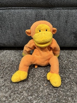 Gymboree Orange Yellow Monkey Chimpanzee Plush Puppet Stuffed Animal Lovey
