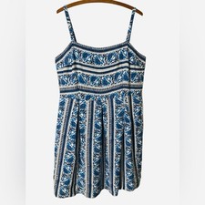 Loft Dress Size 16 Sundress Blue White Summer