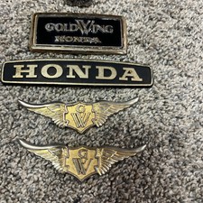Honda Goldwing Gold Hawk Badge Emblem Set Used Oem Gl1100 1980s Motorcycle