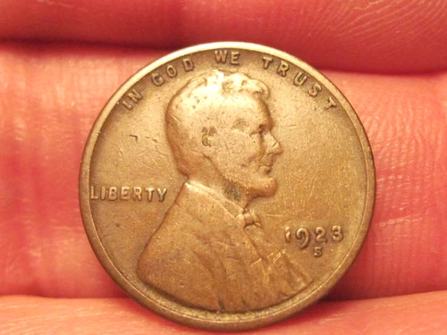 1923S LINCOLN WHEAT CENT, FREE SHIPPING (#197E)