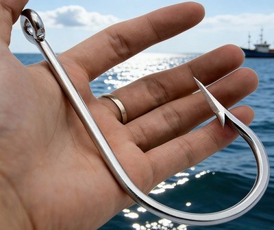 Stainless Steel Super Large shark Fishing Hook Big Game Fish Tuna 7731-20/0 | eBay Stainless Steel Super Large shark Fishing Hook Big Game Fish Tuna 7731-20/0 | eBay