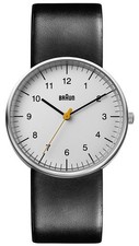Braun BN0021 Classic Quartz 38mm White Dial / Black Leather Strap BN0021BKG