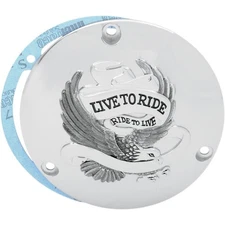 Drag Specialties 3 Hole Chrome Live to Ride Derby Cover 1107-0155