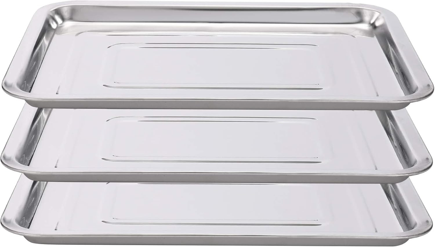 New Star Tattoo 3 Pack Stainless Steel Tattoo Trays 13 1/2" X 10" Dental Body Pi